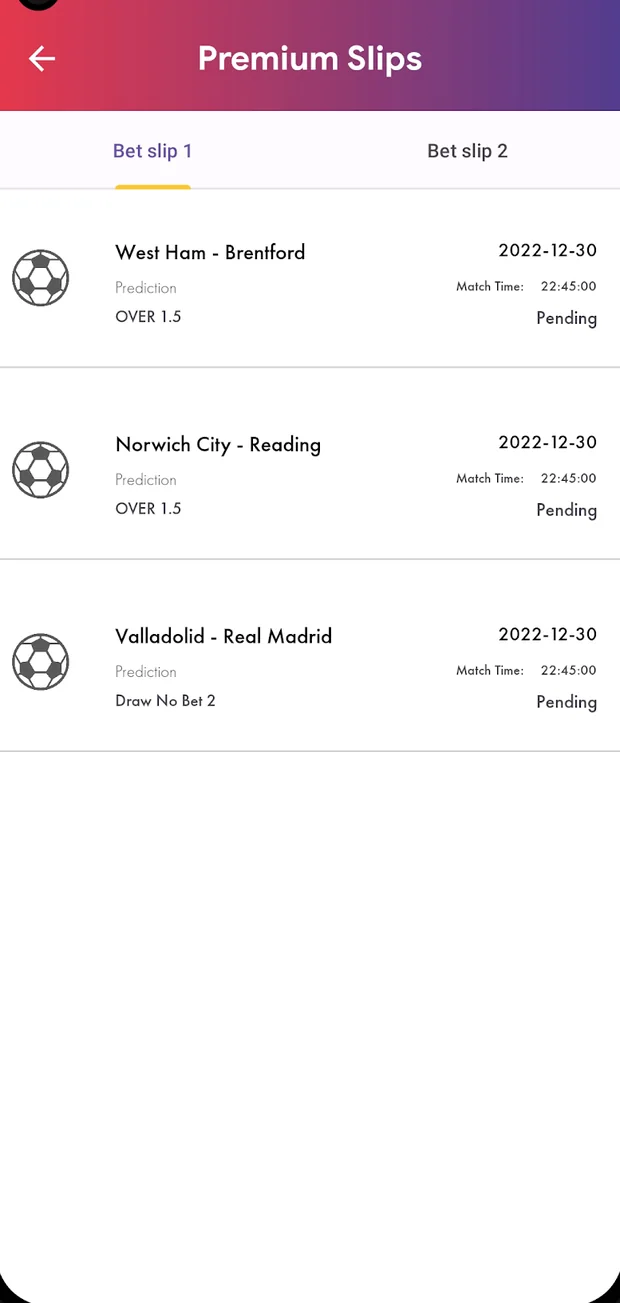 Premium bet slips